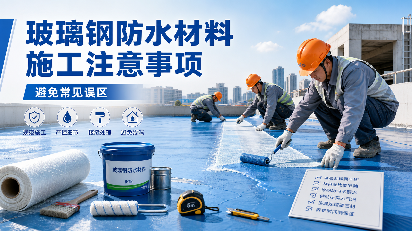 玻璃钢防水材料施工注意事项，避免常见误区 定西 版